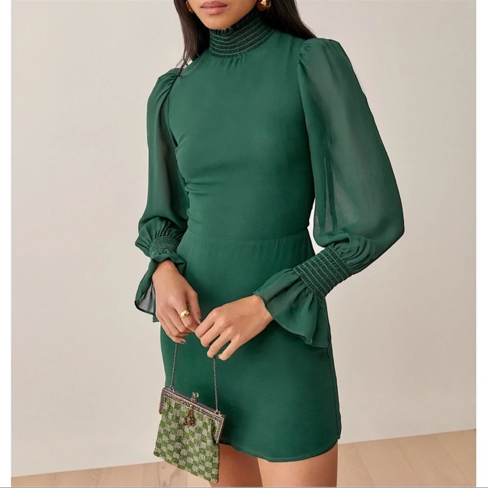 Reformation Archie green dress - Picture 2 of 8